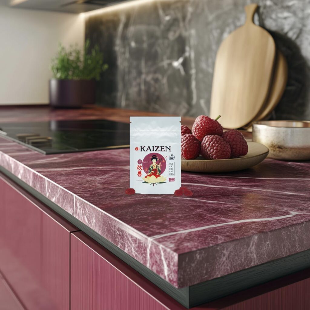 Introducing KAIZEN Bloom Gummies Hybrid Raspberry HD9 CBC CBD CBG CBDv